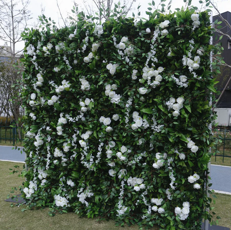 Blumenwandgrün künstlicher Stoff rauft Vorhang Blumenkulisse für Party