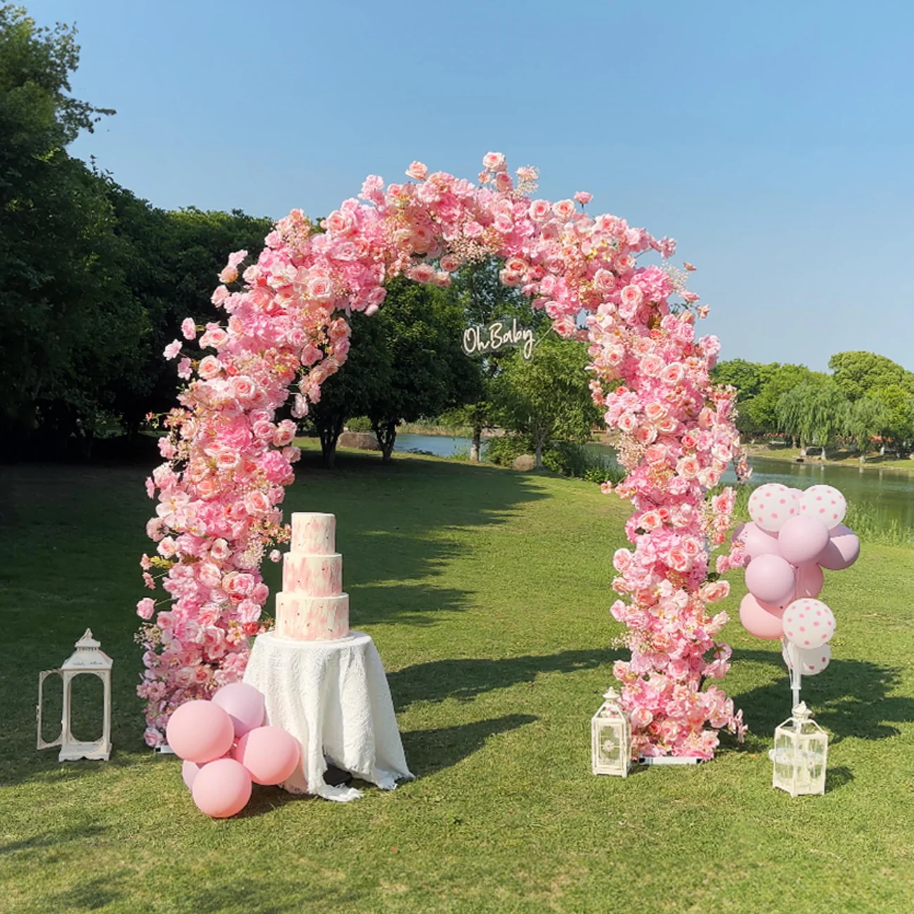 Blumenbogen künstliche Blumen Hintergrund Vorschlag Vorschlag Hochzeitsfeierdekoration