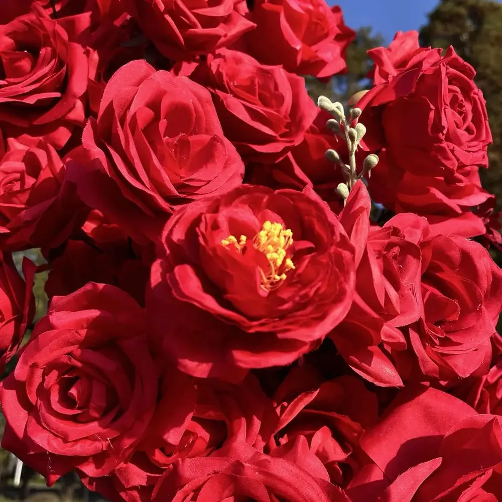 Ybliouke Blumenwand Stoff rauft Vorhang Blumener Kulisse Hochzeitsfeier Vorschlag Dekor Dekor