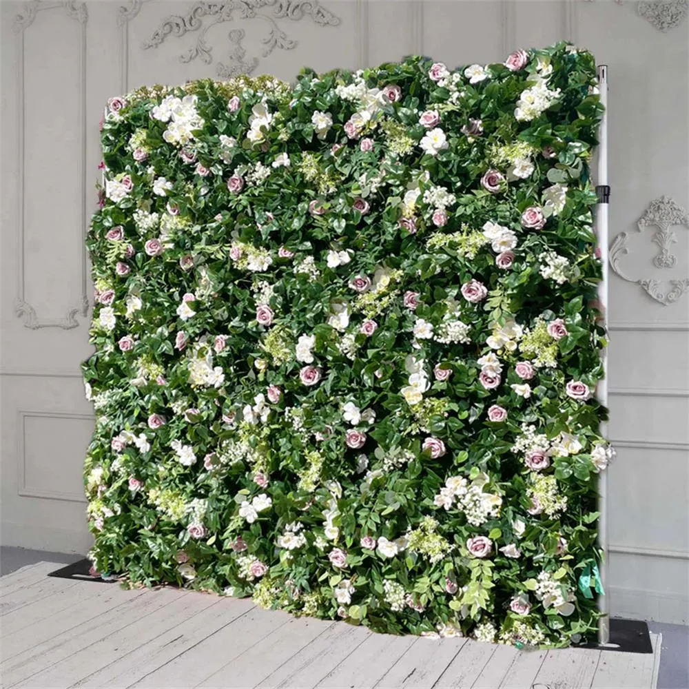 Blumenwandgrün künstlicher Stoff rauft Vorhang Blumenkulisse für Party