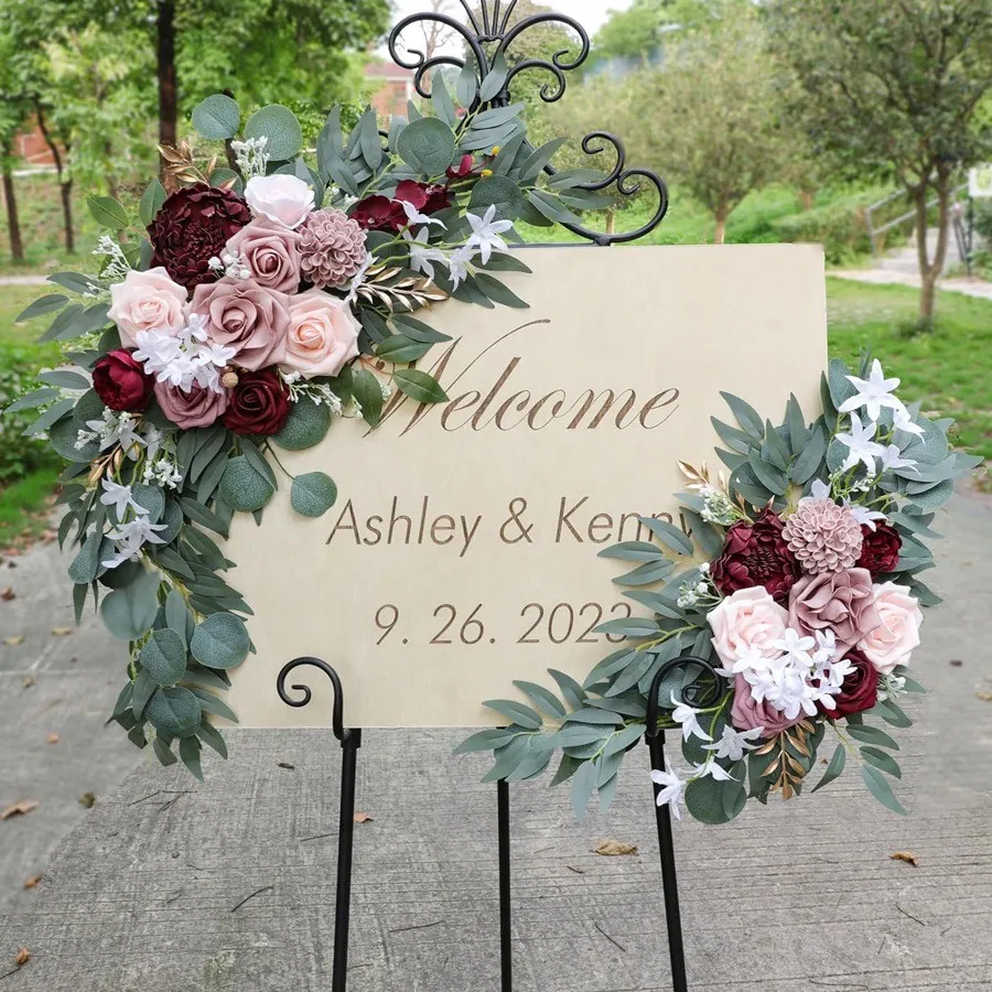Seniorenschild Blume grau Pink & Burgund