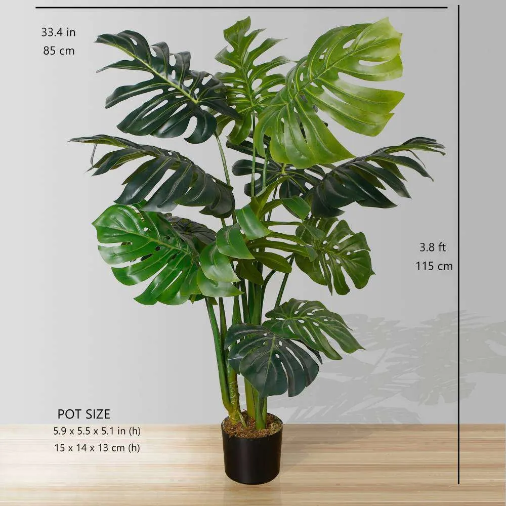 Bernsteinkünstliche Monstera Topfpflanze 45